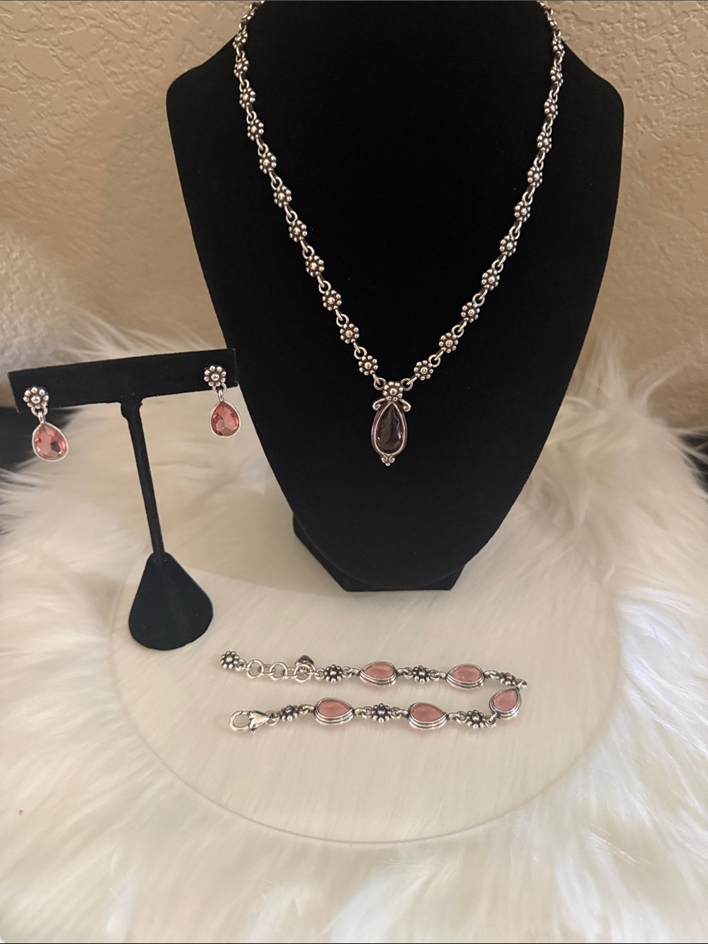 💕 Brighton RARE Brighton “La Vie En Rose” Pink Swarovski Crystals Set